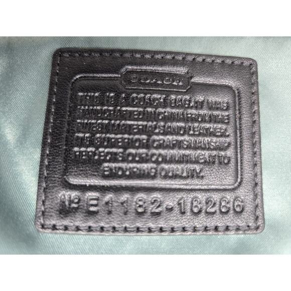 Coach Sig Kristin Metallic Zip Bag Tote Shoulder Bag Black/Silver 18286 - Picture 15 of 15